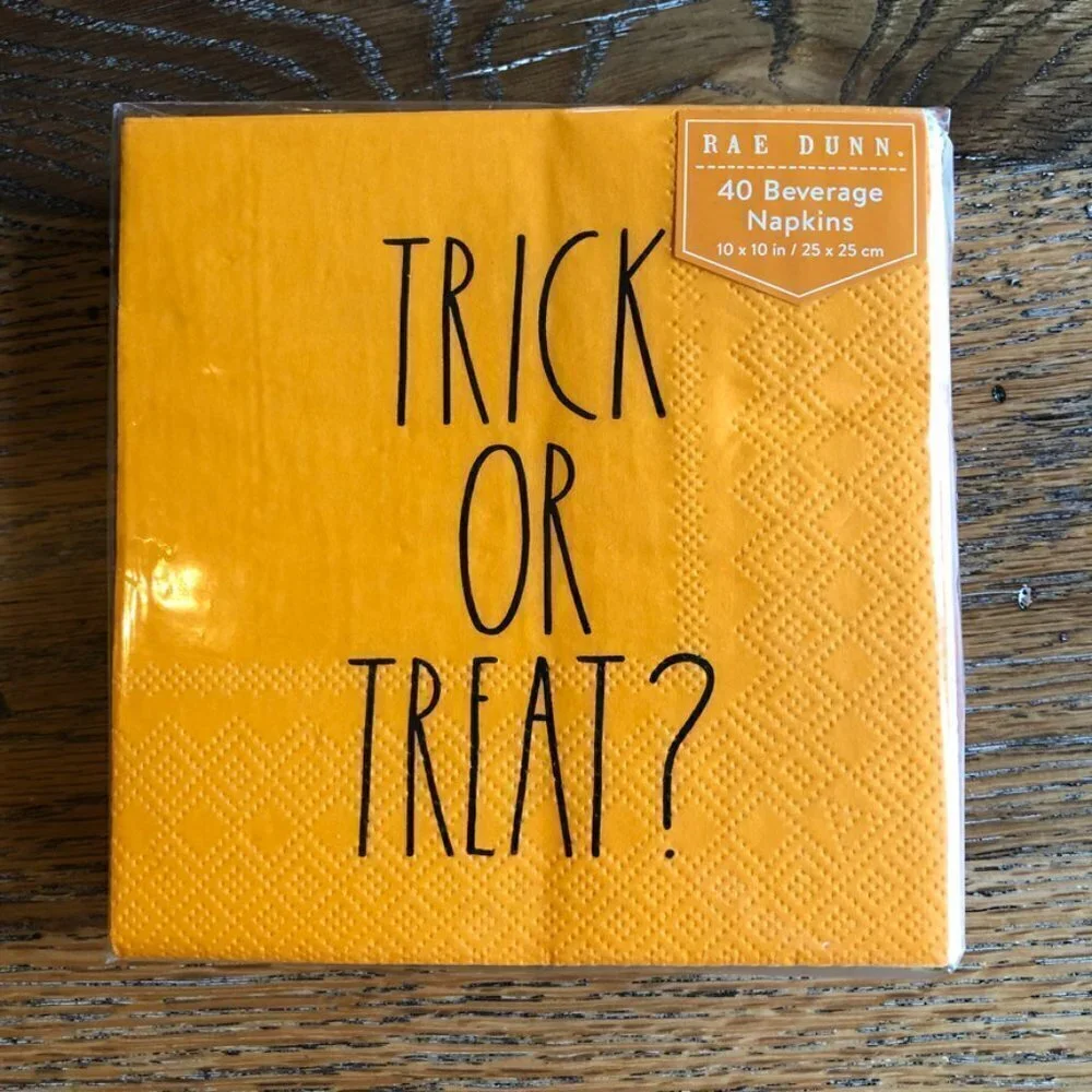 Rae Dunn Halloween Dessert Plates and Beverage Napkins